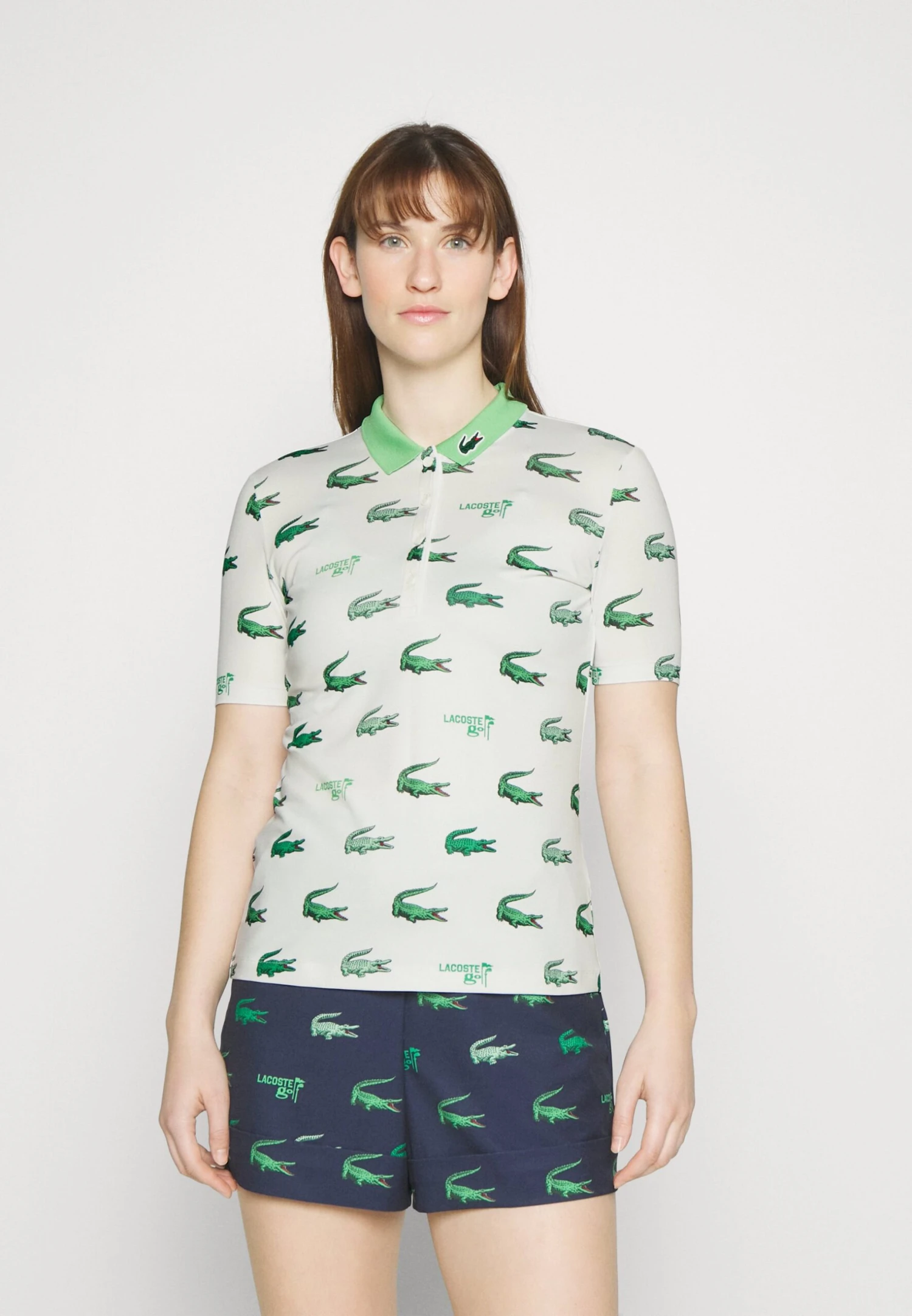 Lacoste Sport Golf Print - Polo - Flour/Liamone
