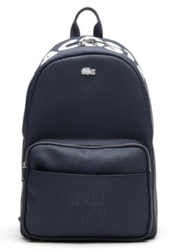 Lacoste Sac À Dos - Embossed Lcl Marine Blanc
