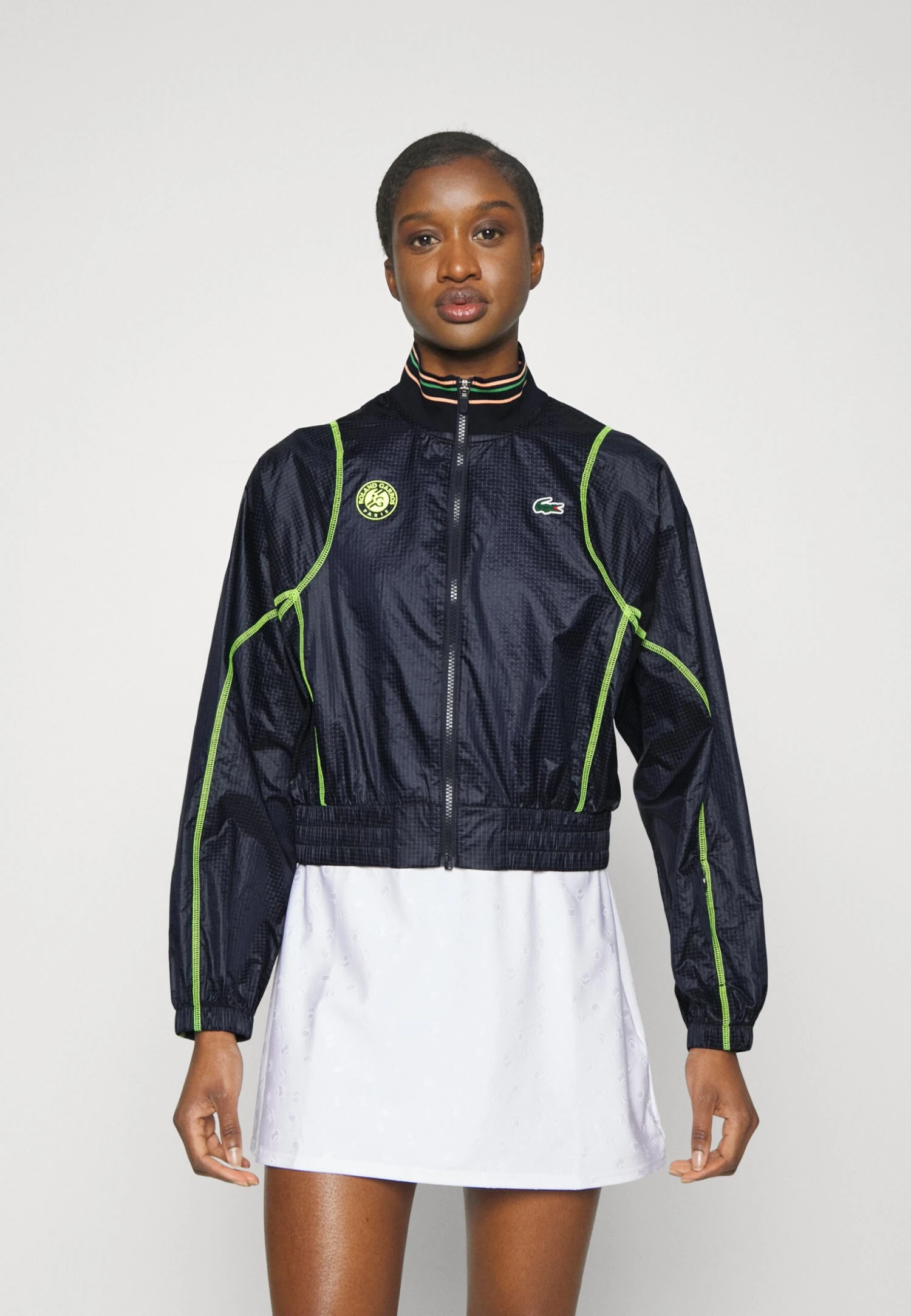 Lacoste Sport Tennis Jacket - Veste Imperméable - Navy Blue/Electric Yellow