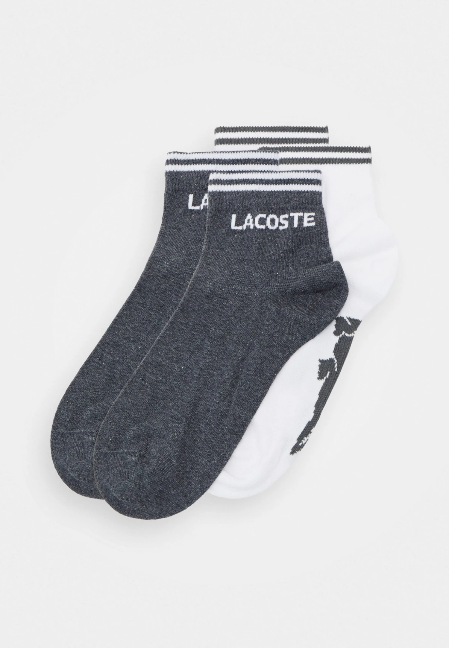 Lacoste Sport Ankle Sock 2 Pack Unisex - Chaussettes De Sport - Pitch Chine/White