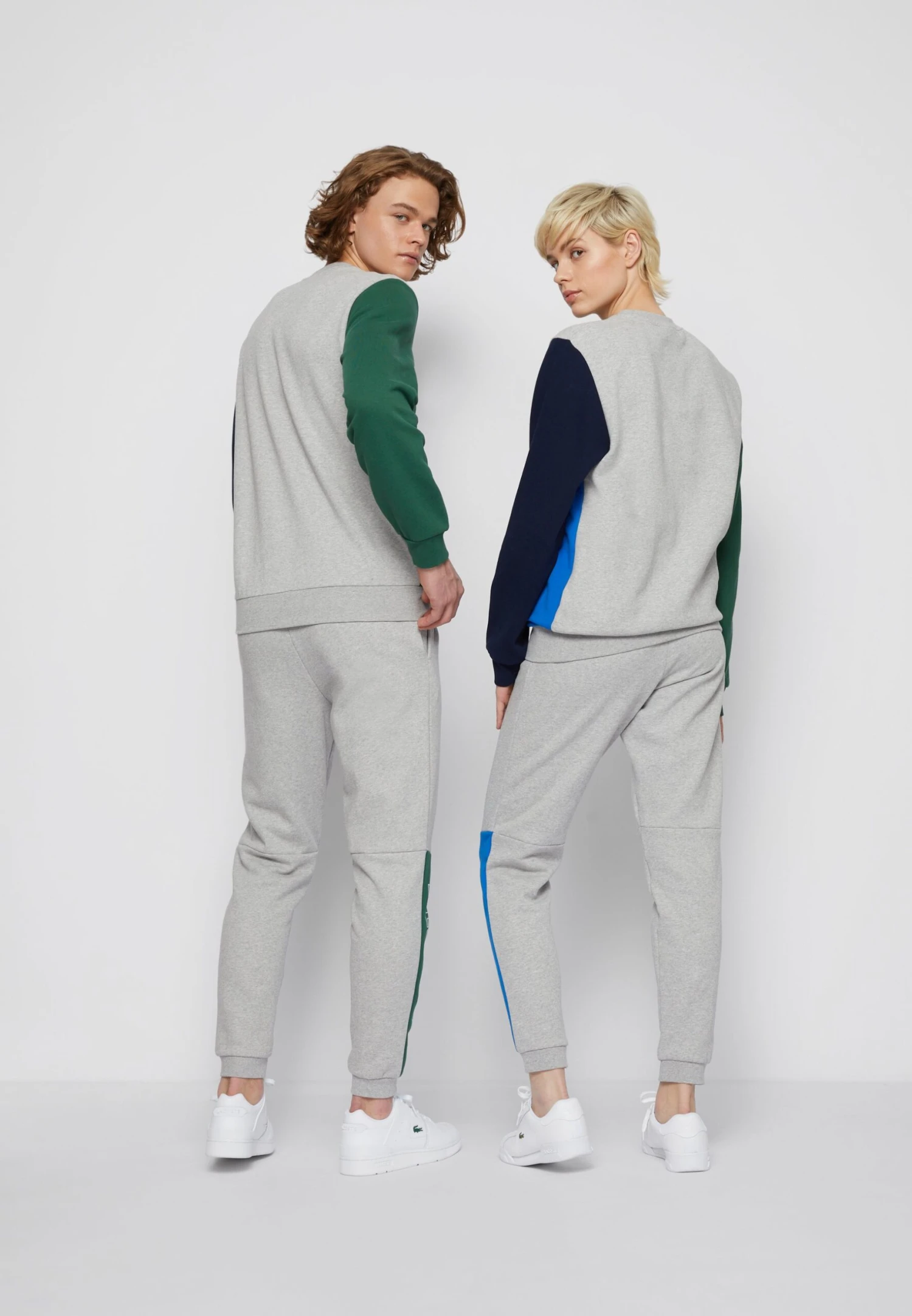 Lacoste Unisex - Sweatshirt - Silver Chine/Green/Navy Blue/Blue Royal – Image 3