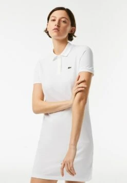 Lacoste Robe En Jersey - Blanc