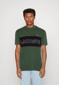 Lacoste Unisex - T-Shirt Imprimé - Vert Fonce/Bleu Marine