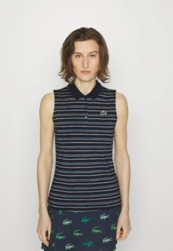 Lacoste Sport Golf Sleeveless - Polo - Navy Blue/Pastille Mint Flour Lion