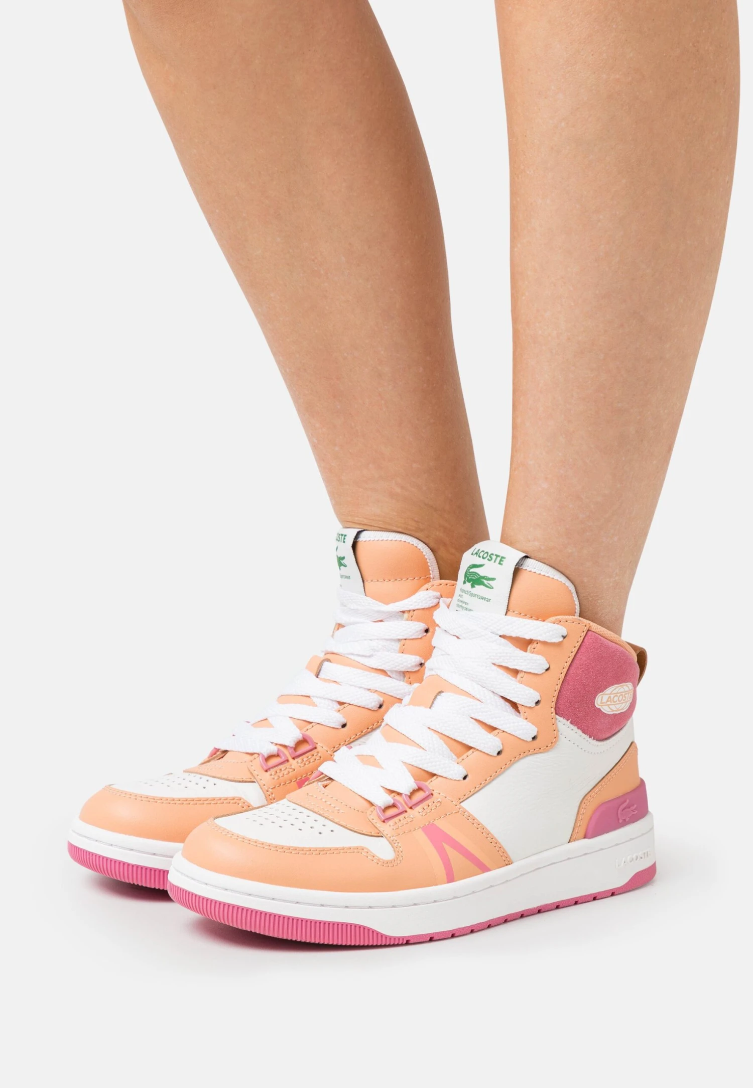 Lacoste Baskets Montantes - White/Light Orange