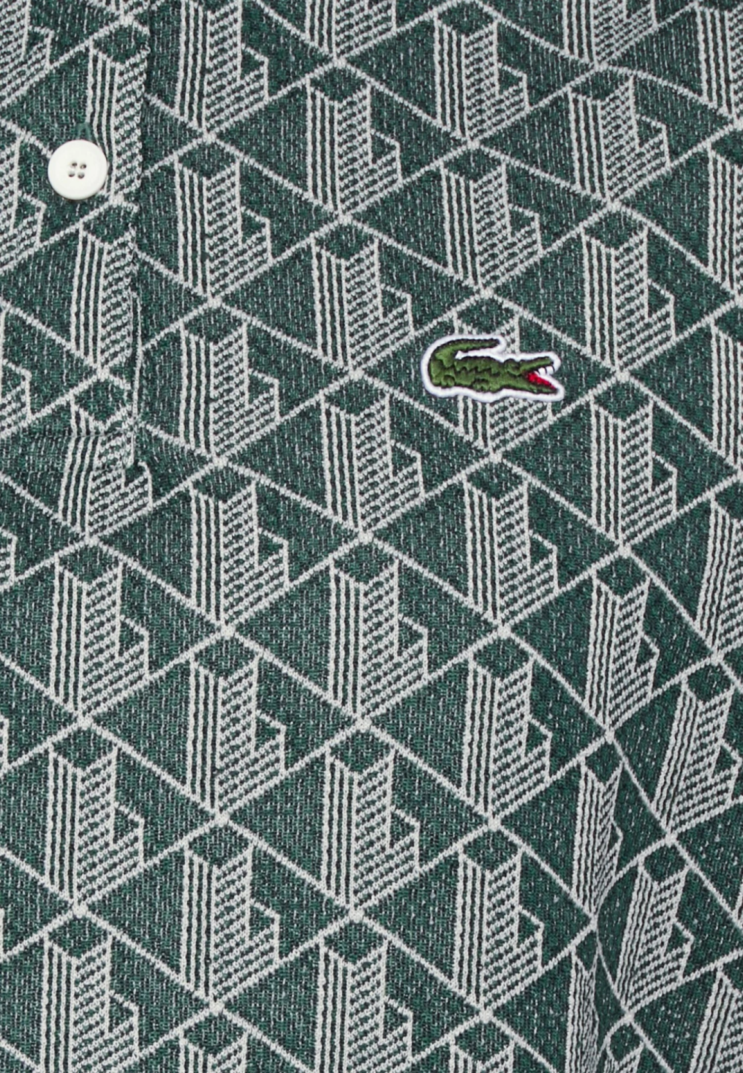 Lacoste Cropped Polo Shirt With Print - Polo - Vert Beige – Image 5