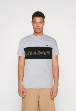 Lacoste Unisex - T-Shirt Imprimé - Gris Chine Noir