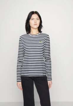 Lacoste T-Shirt À Manches Longues - Marine/Farine