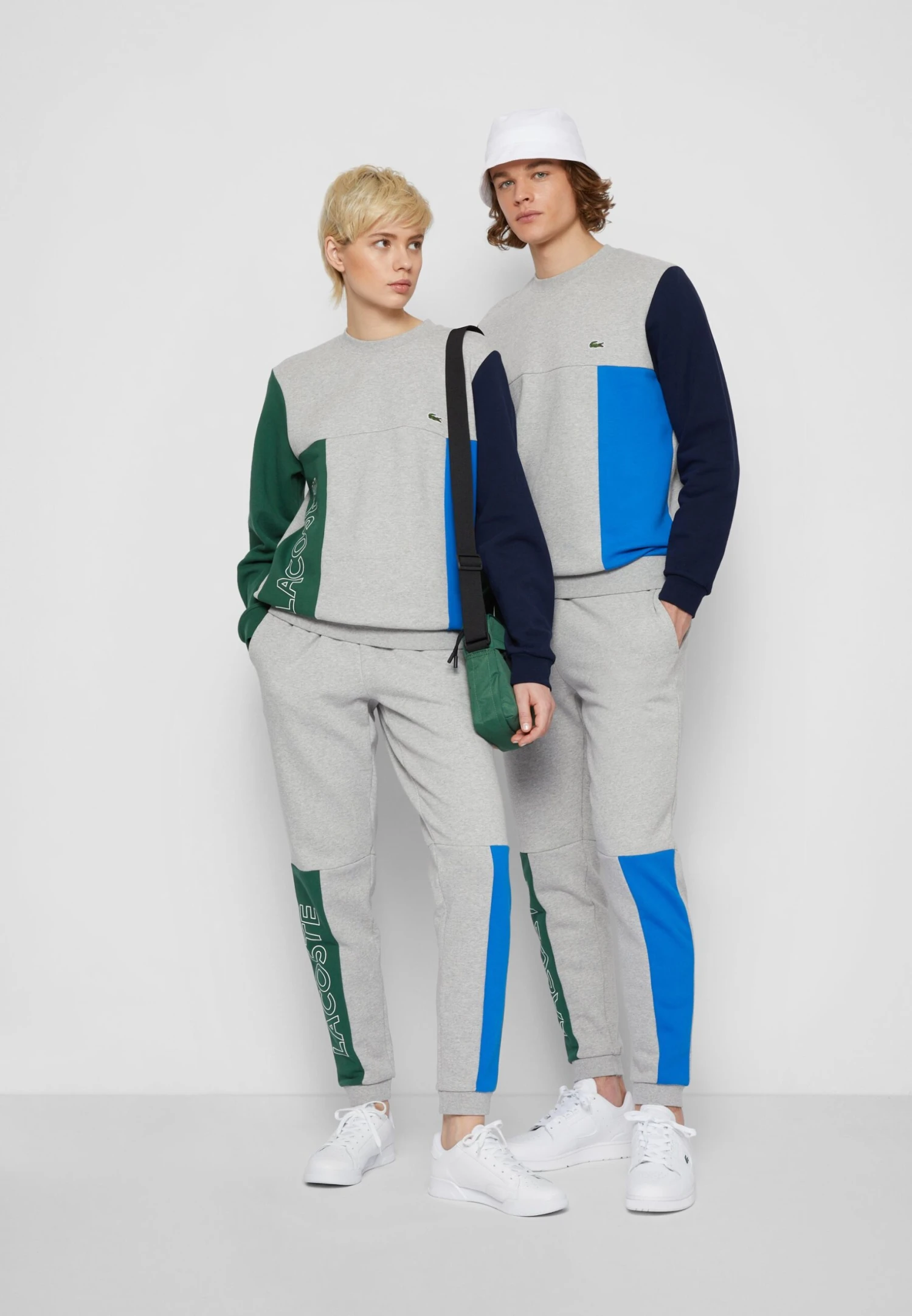 Lacoste Unisex - Sweatshirt - Silver Chine/Green/Navy Blue/Blue Royal – Image 2