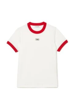 Lacoste T-Shirt Imprimé - Blanc Rouge