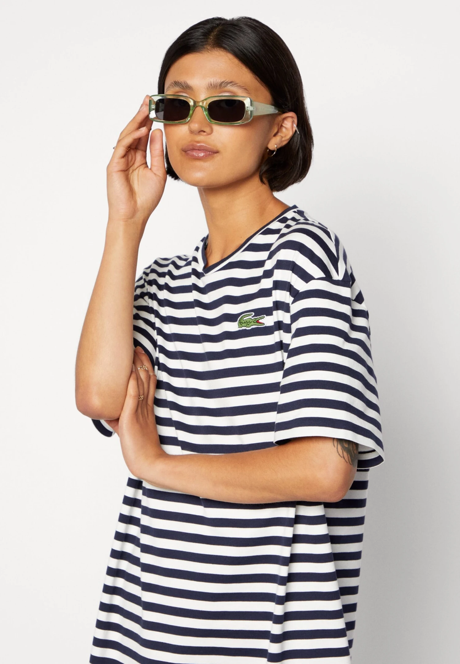 Lacoste Robe En Jersey - Marine/Farine – Image 4