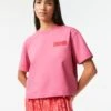 Lacoste Tee - T-Shirt Imprimé - Rose