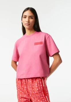 Lacoste Tee - T-Shirt Imprimé - Rose