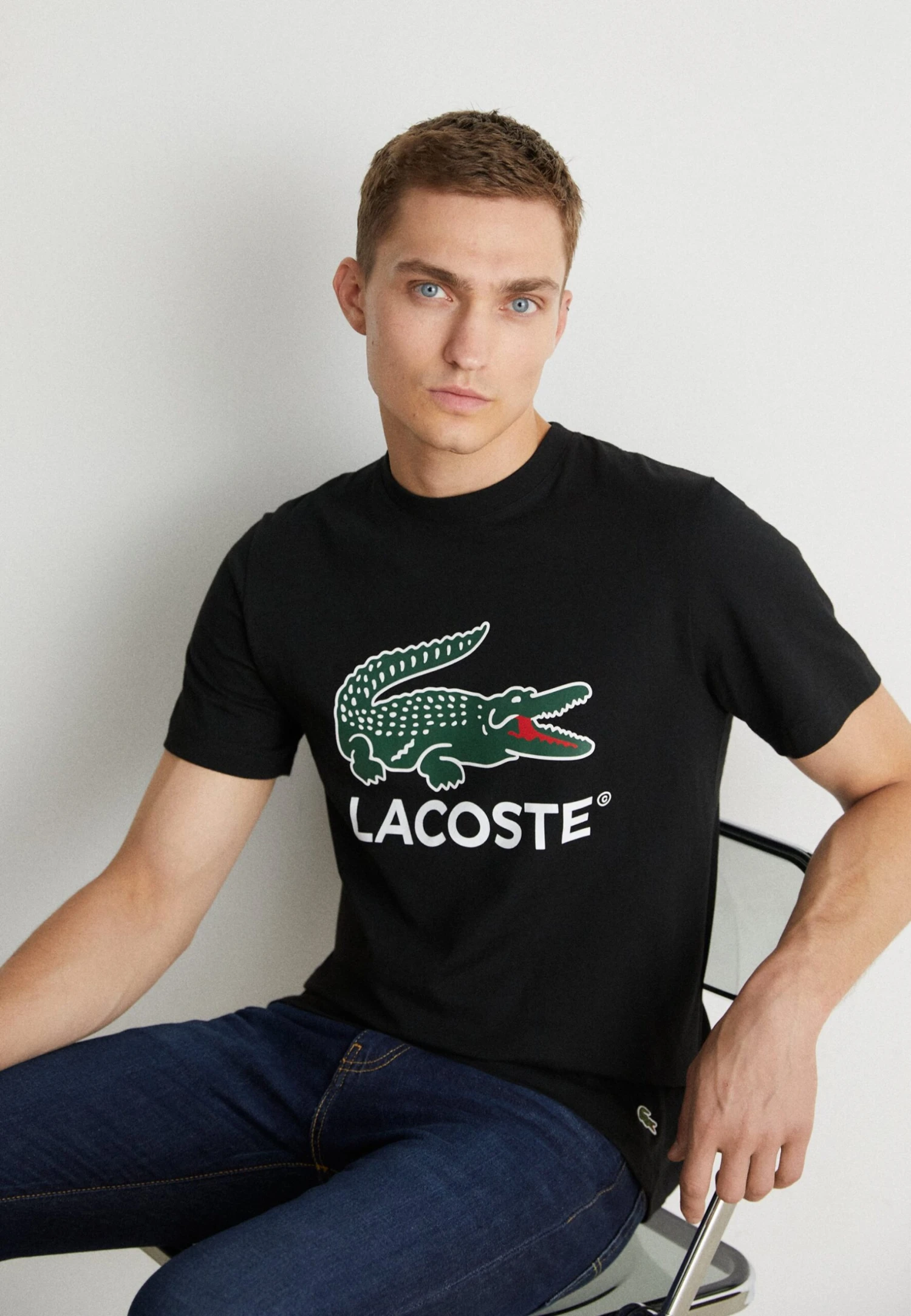 Lacoste Unisex - T-Shirt Imprimé - Noir
