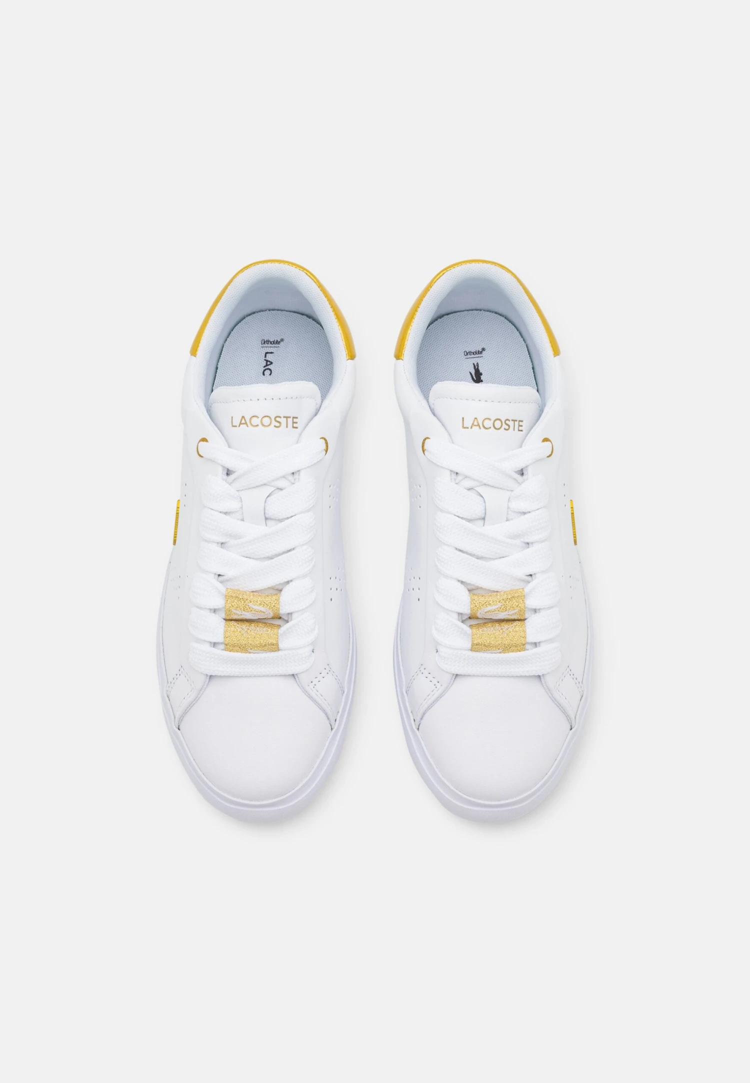 Lacoste Powercourt - Baskets Basses - White/Gold – Image 6