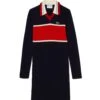 Lacoste Robe Pull - Bleu Marine Orange Blanc