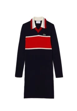 Lacoste Robe Pull - Bleu Marine Orange Blanc