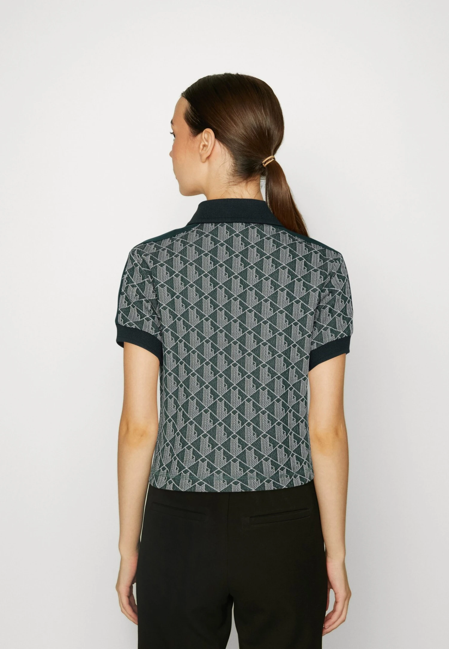 Lacoste Cropped Polo Shirt With Print - Polo - Vert Beige – Image 3