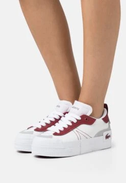 Lacoste Platform - Baskets Basses - White/Burgundy